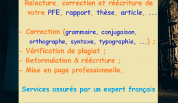 Relecture, Correction et Réécriture de votre PFE, thèse, article, rapport, ..., rédigé en Français