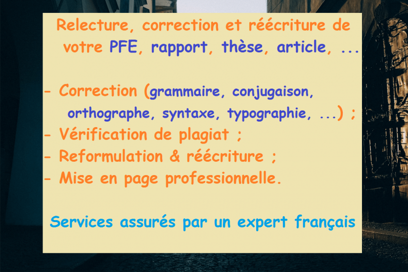 Relecture, Correction et Réécriture de votre PFE, thèse, article, rapport, ..., rédigé en Français